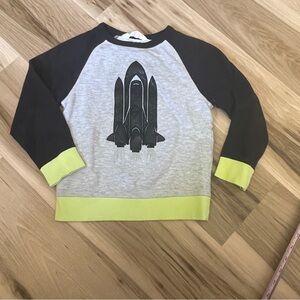 H&M Space Shuttle Long Sleeve Shirt Vegan Leather Design Black Green Siz…